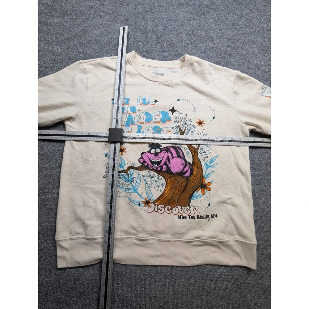 Disney Alice in Wonderland Sweatshirt Women's XL We're All Mad Here Cheshire Cat - Picture 7 of 8